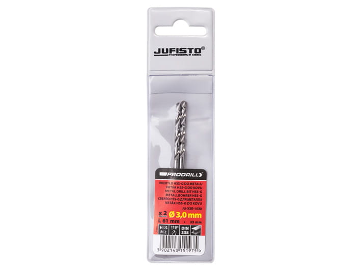 Wiertło do metalu HSS-G 3,0 x 61 mm (2 szt.) JUFISTO