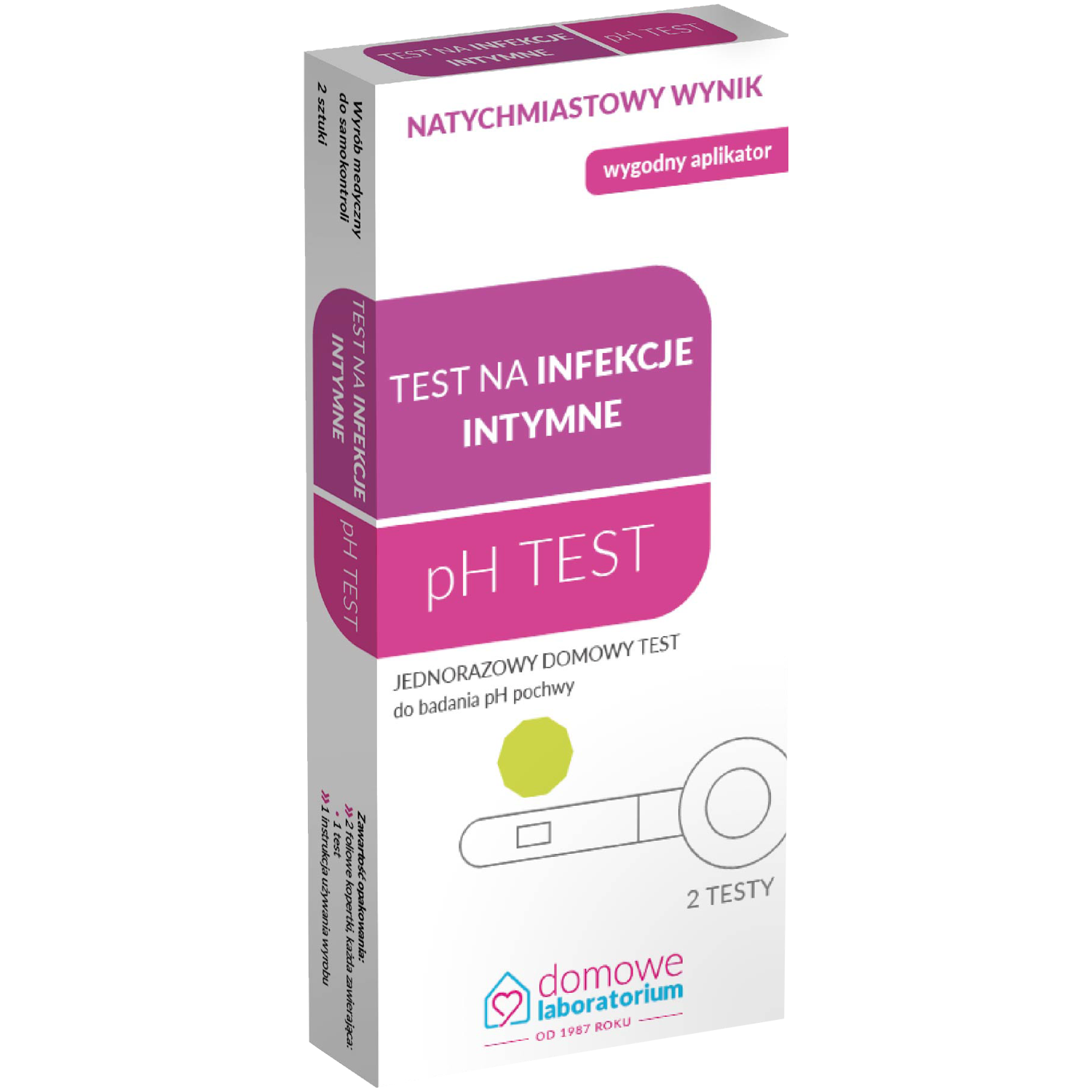 Domowe Laboratorium ph test na infekcje intymne, 2 szt./1 opak.