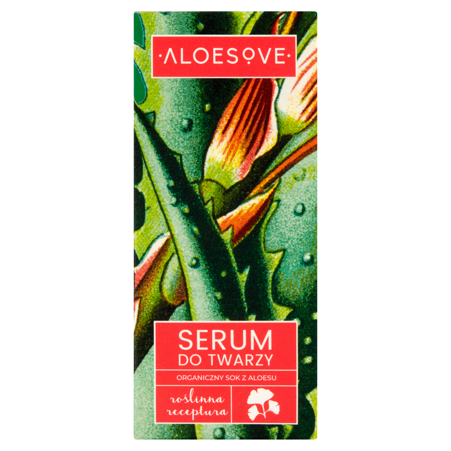 Aloesove Roślinna receptura serum do twarzy z organicznym sokiem z aloesu, 30 ml