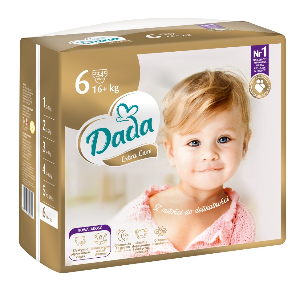 Dada Extra Care pieluchy rozm. 6, 16+ kg, 34 szt./1 opak.