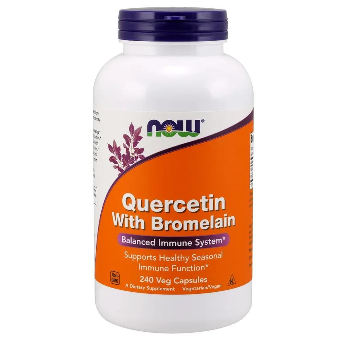 Now Foods suplement diety Kwercetyna z Bromelainą, 240 kaps./1 opak.