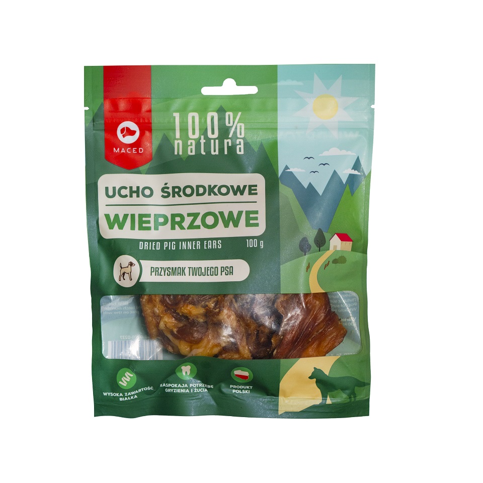 MACED 100% Natura Ucho wieprzowe środkowe 100 g