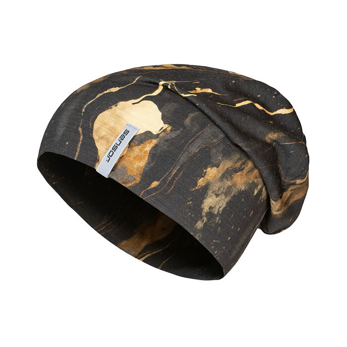 SENSOR - Czapka MERINO Impress Beanie - black / cosmos