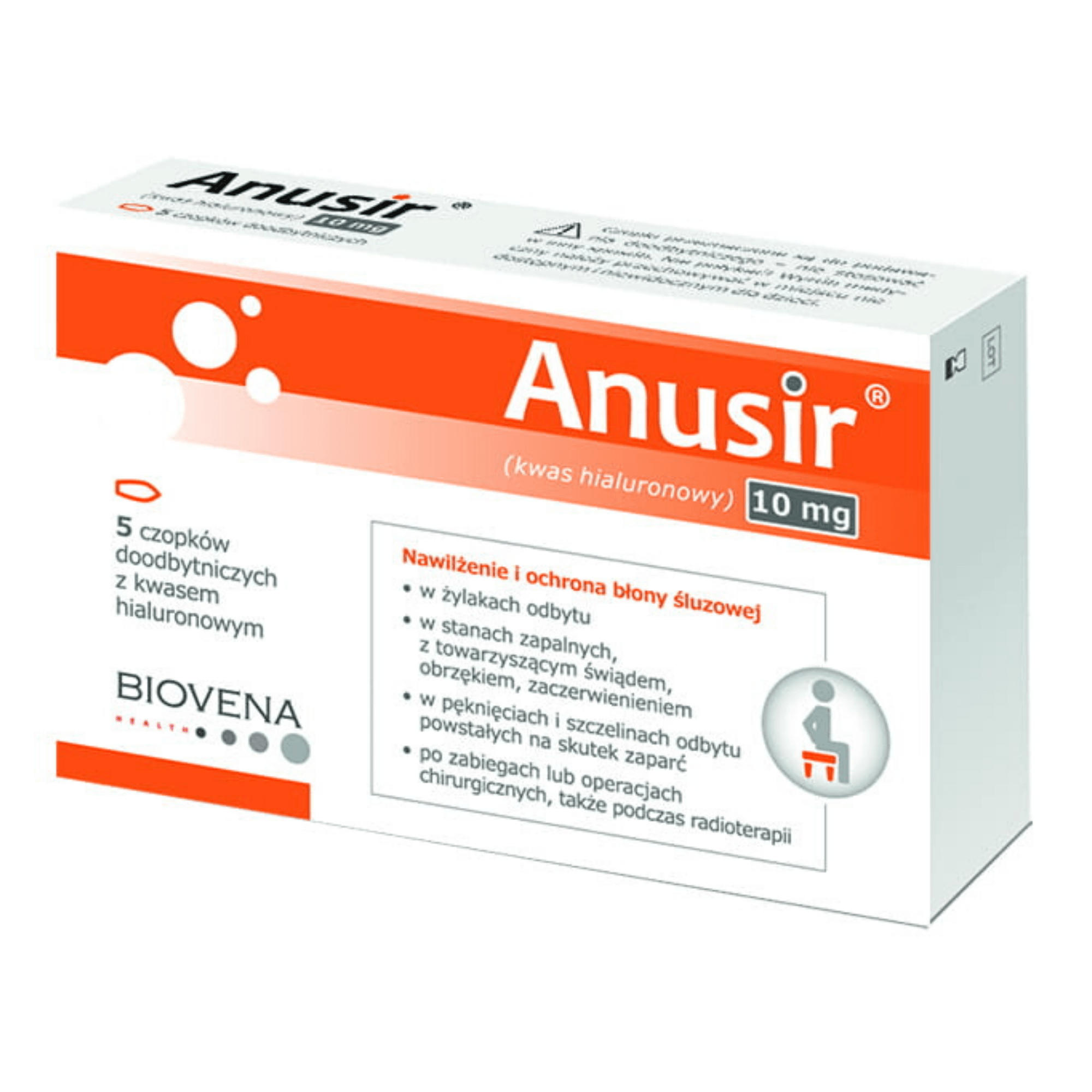 Biovena Anusir czopki doodbytnicze na hemoroidy, 5 szt./1 opak.