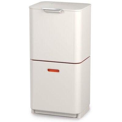 Kosz na śmieci do segregacji JOSEPH JOSEPH Totem Max dwie komory, filtr pochłaniający zapachy 60L Biało-pomarańczowy