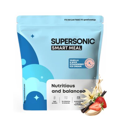 Koktajl SUPERSONIC Smart meal Lody waniliowe z dziką truskawką (1300 g)