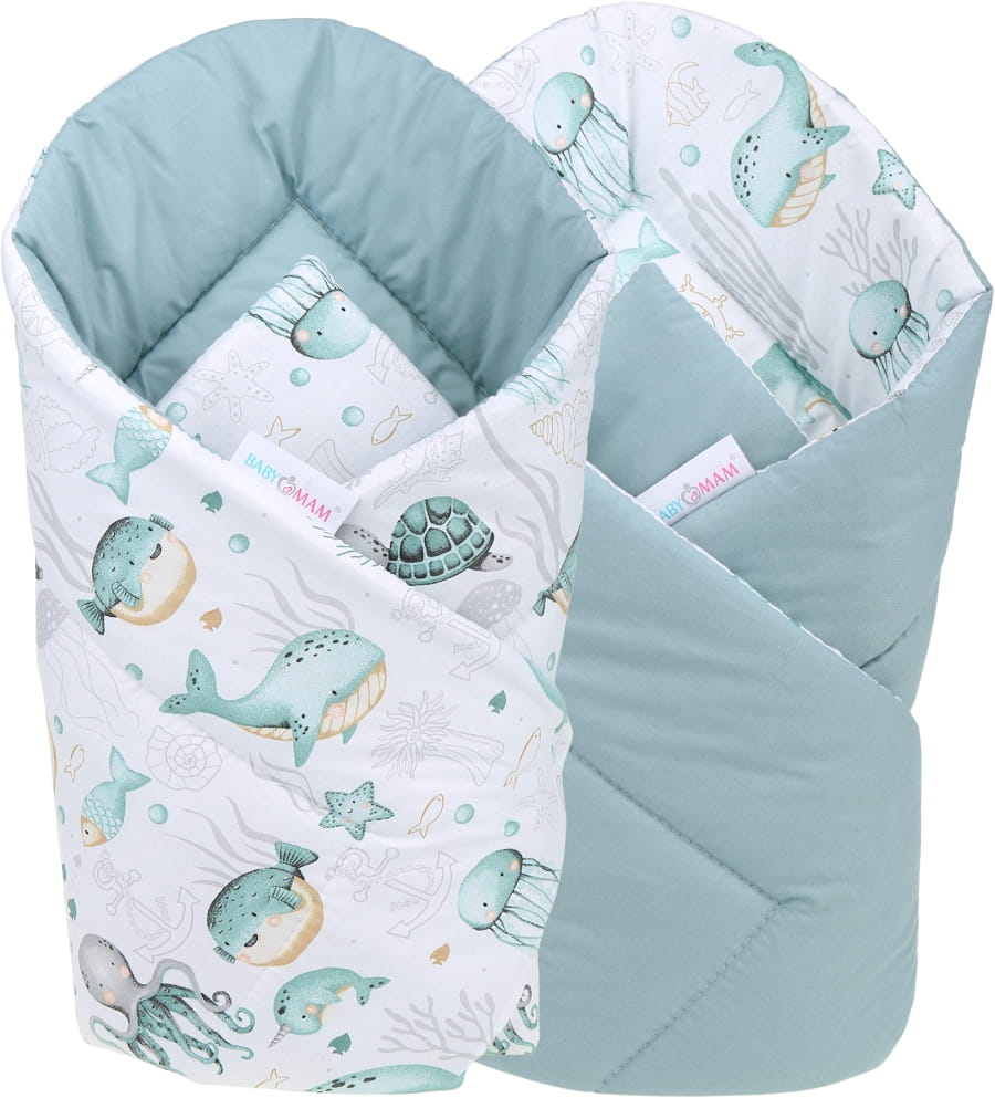 Babymam becik rożek niemowlęcy bawełna dwustronny