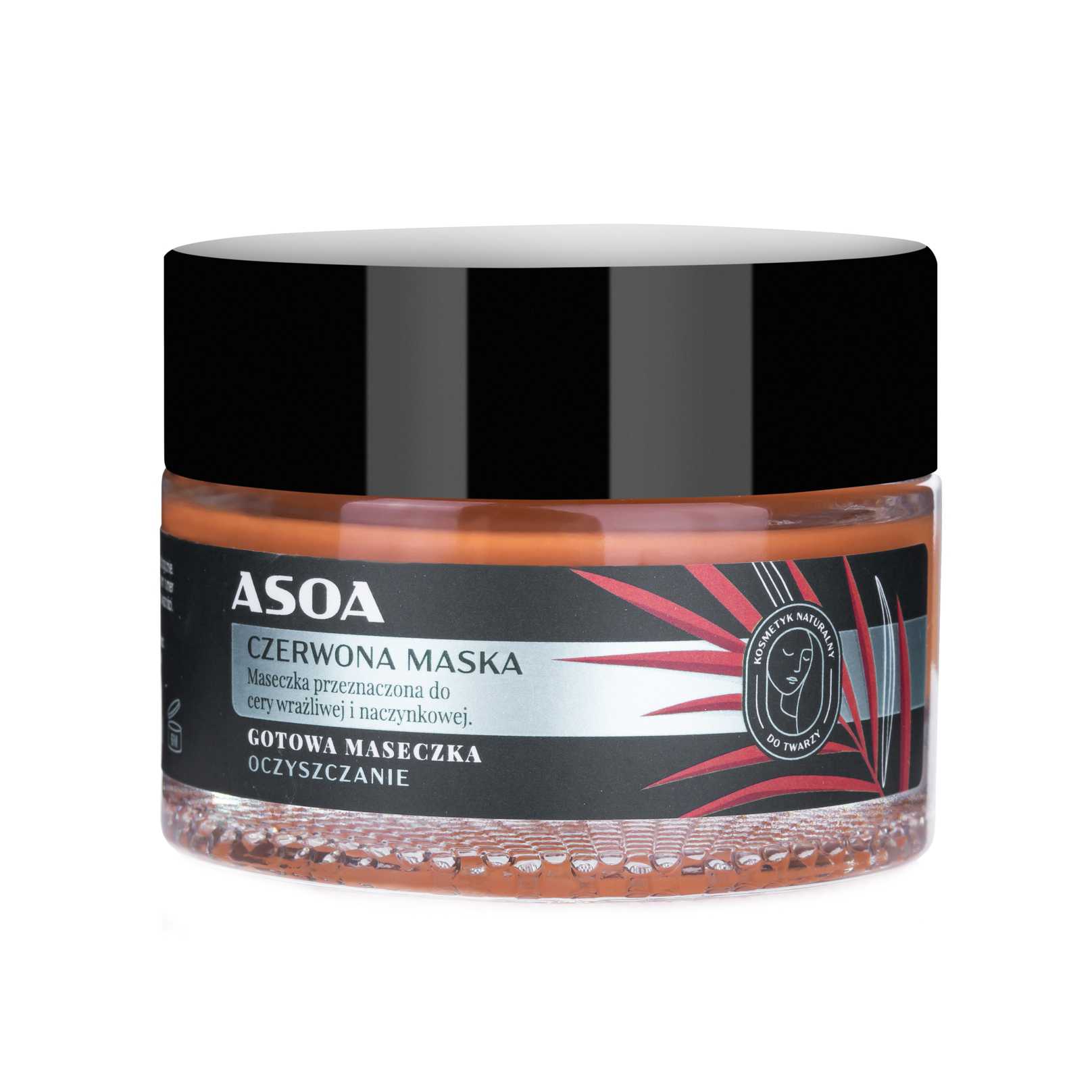 Asoa maska do twarzy czerwona glinka, 50 ml