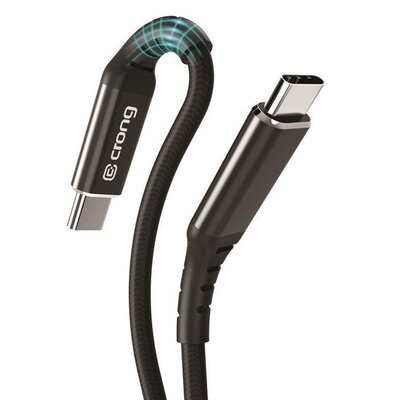 Kabel USB-C - USB-C CRONG Armor Link 0.25 m Czarny
