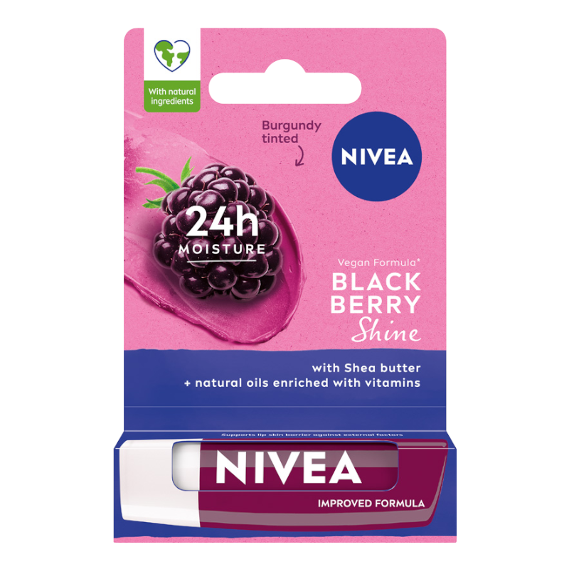 Nivea Sorbet Blackberry pielęgnująca pomadka do ust, 4,8 g