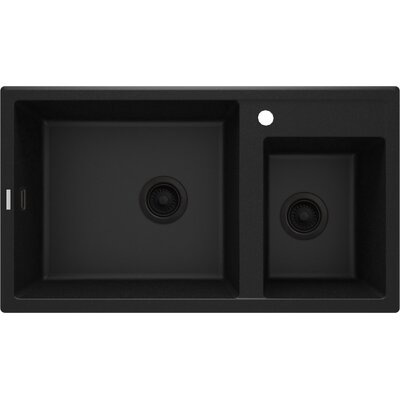 Zlewozmywak dwukomorowy DEANTE Eridan ZQE G20B Grafitowy metalik 50x88