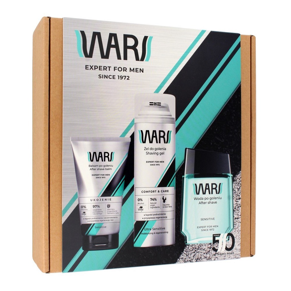 Wars Expert For Men Sensitive Set zestaw: woda po goleniu, 90 ml + pianka do golenia, 200 ml + balsam po goleniu, 125 ml
