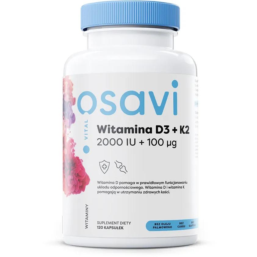 Osavi suplement diety witamina D3 + K2, 2000IU + 100 μg, 120 kaps./1 opak.