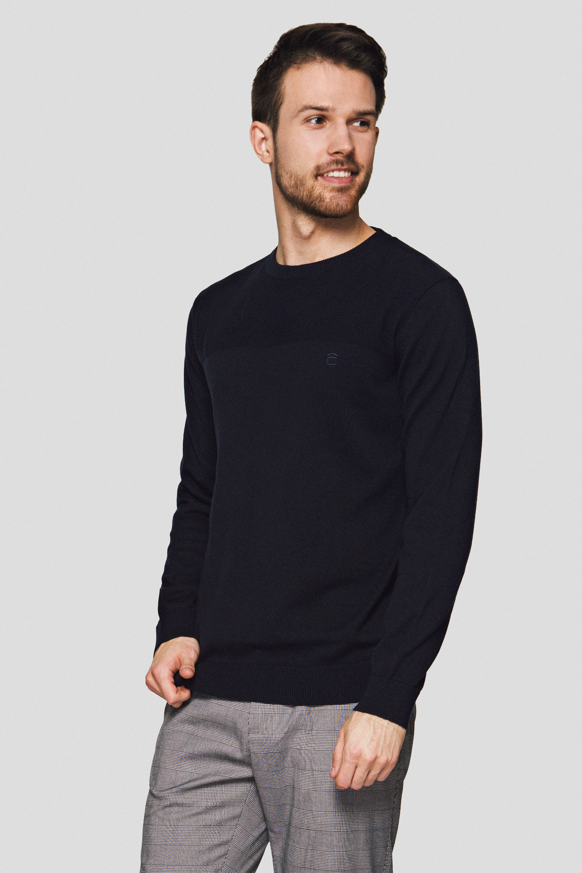 Lancerto Sweter Granatowy Bawełniany Remy