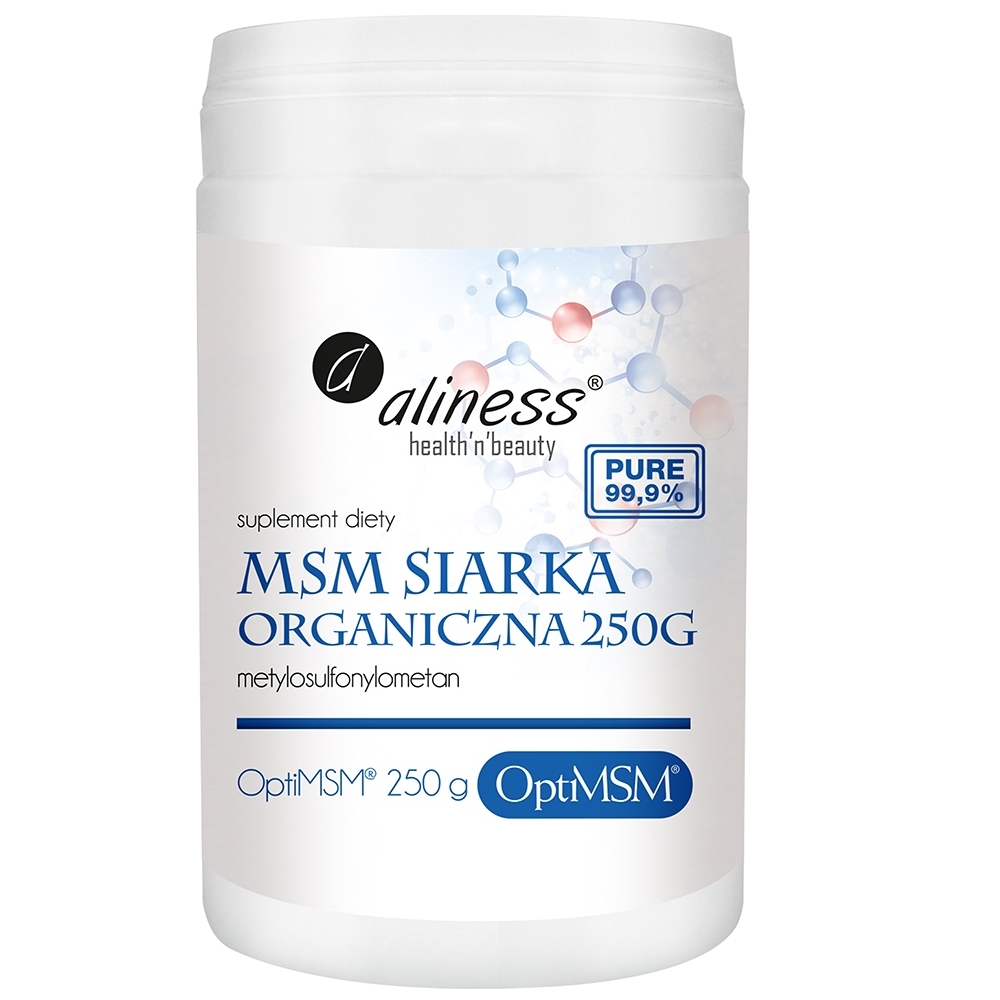 Aliness MSM Siarka Organiczna suplement diety, 250 g/1 opak.
