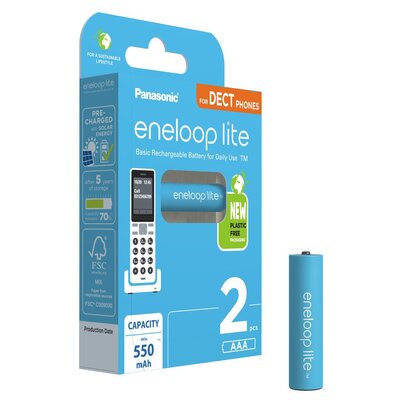 Akumulatorki AAA 550 mAh PANASONIC Eneloop Lite (2 szt.)