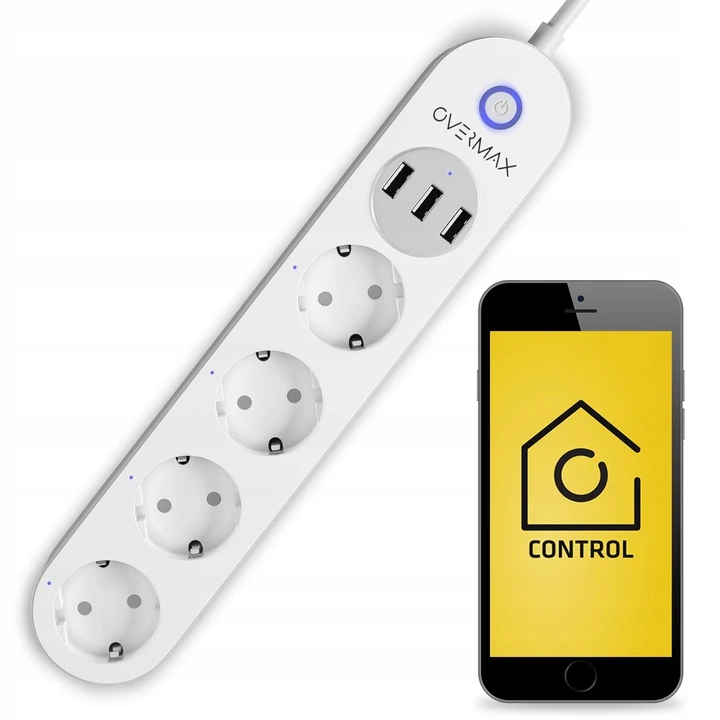 OVERMAX listwa zasilająca smart plug WIFI 3x USB