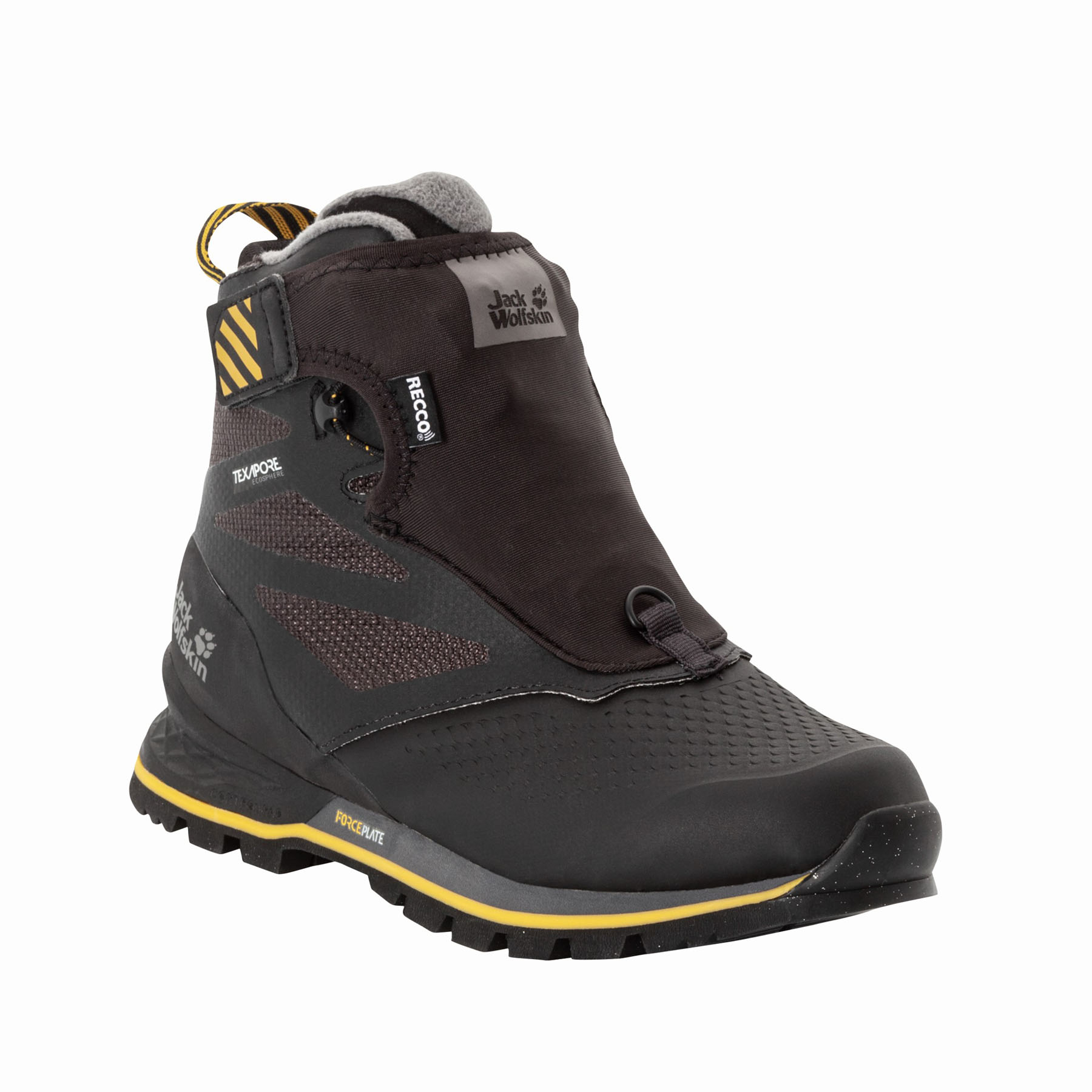 Damskie zimowe buty wyprawowe  Jack Wolfskin 1995 SERIES TEXAPORE MID W black / burly yellow XT - 37,5
