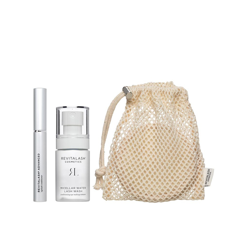 RevitaLash Clean Routine Collection zestaw do pielęgnacji twarzy i okolic oczu: odżywka do rzęs, 3,5 ml + woda micelarna, 30 ml + bawełniane płatki...