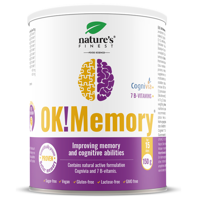 Nature's Finest Ok!Memo suplement diety na pamięć i koncentację, 150 g