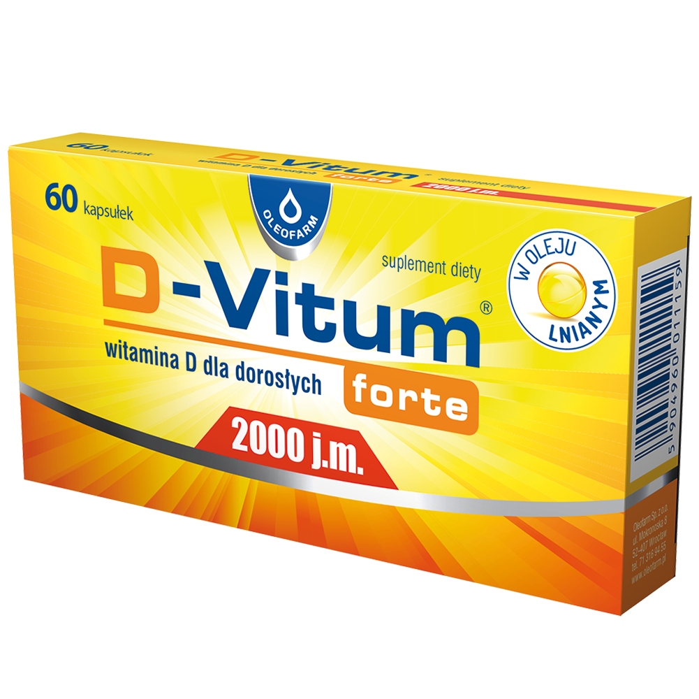D-Vitum forte suplement diety witamina D 2000 j.m. w formie kapsułek, 60 kaps./1 opak.