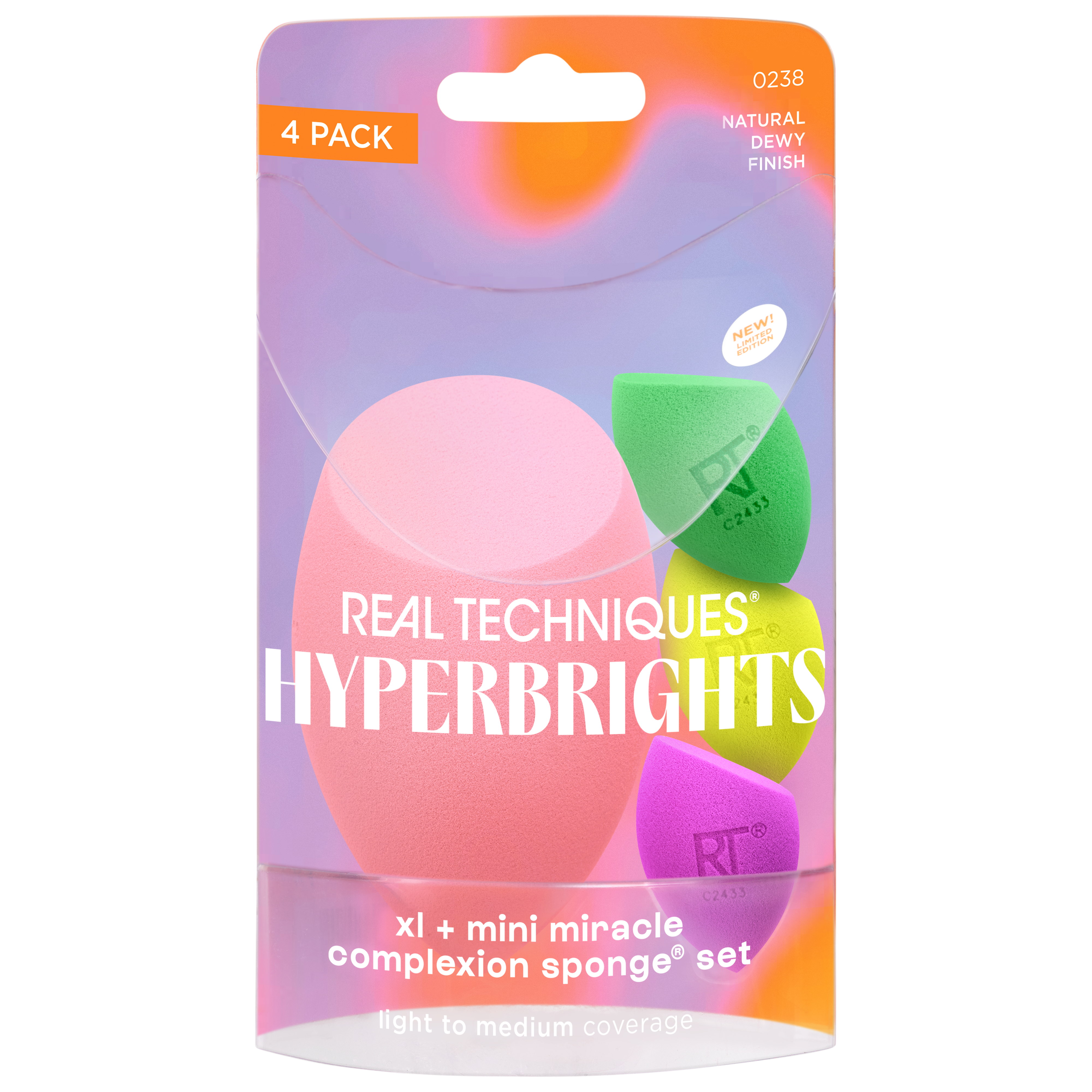 Real Techniques Hyperbrights zestaw: gąbka do makijażu XL, 1 szt. + mini gąbka do makijażu, 3 szt.