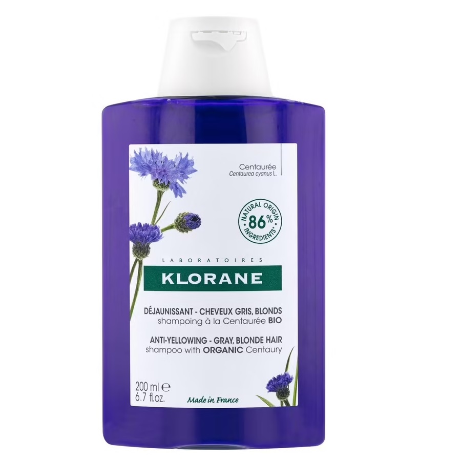 Klorane Centaury szampon niwelujący żółte odcienie, 200 ml