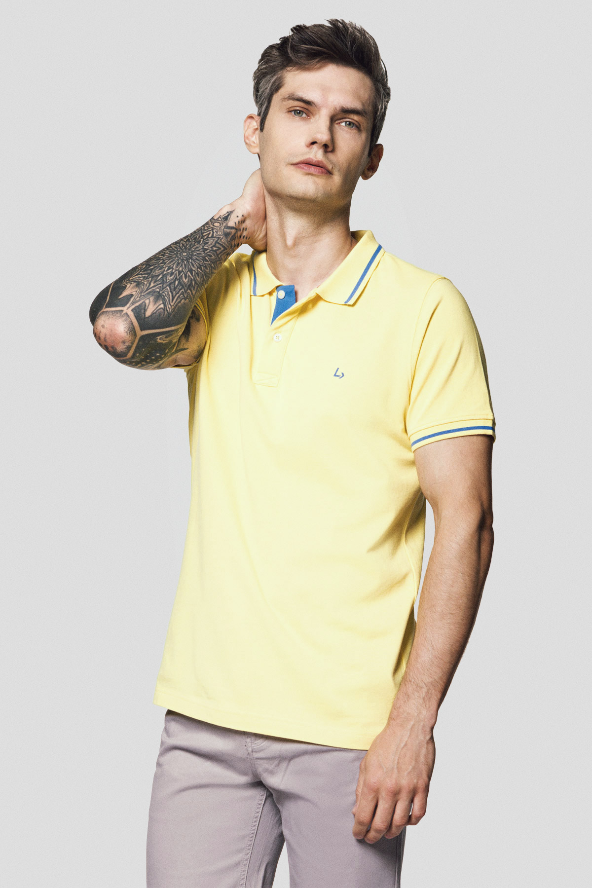 Lancerto Koszulka Polo Bawełniana Żółta Adrian