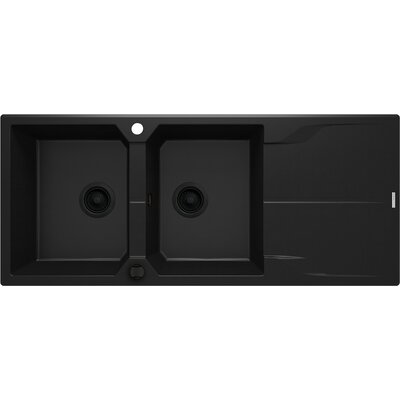 Zlewozmywak dwukomorowy z ociekaczem DEANTE Andante ZQN N213 Nero 50x116