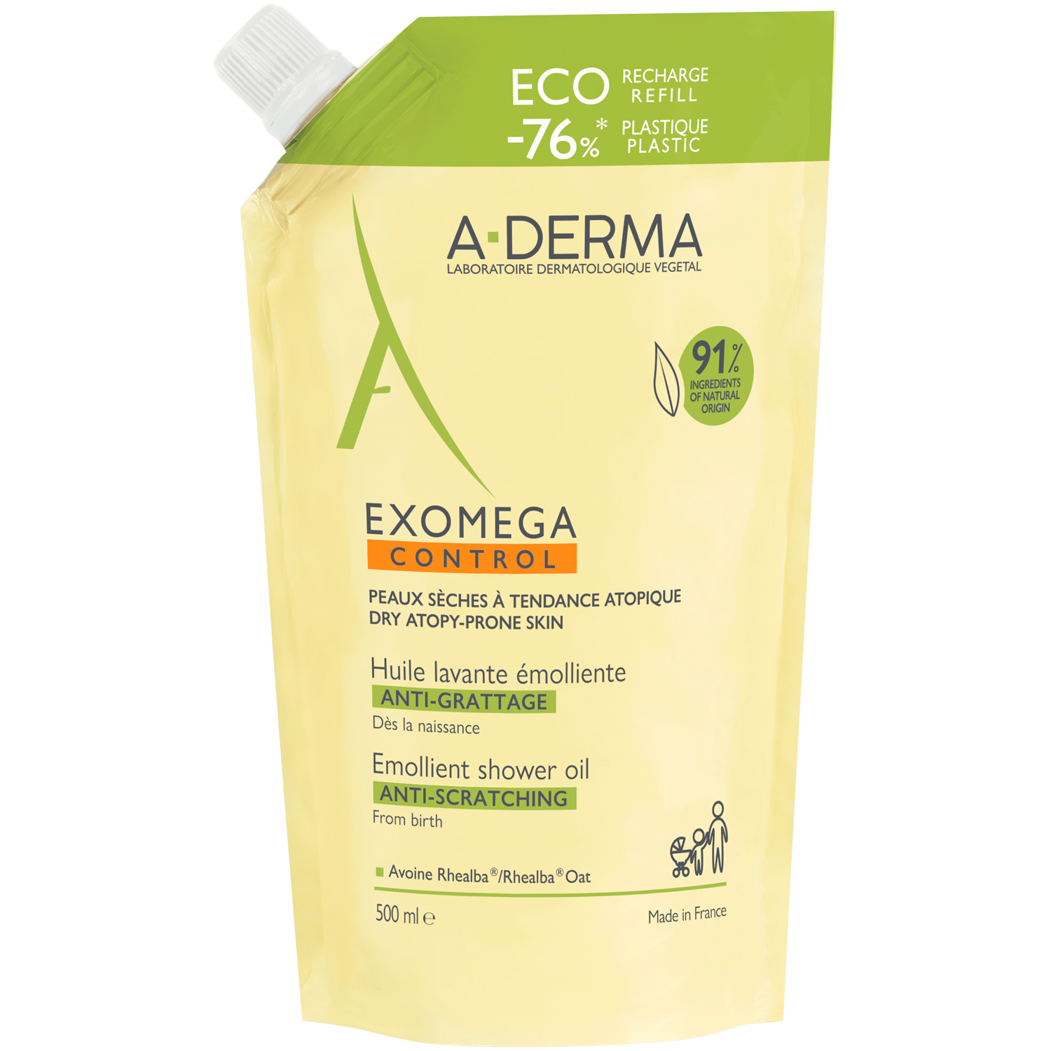 A-Derma Exomega Control olej do ciała refill, 500 ml