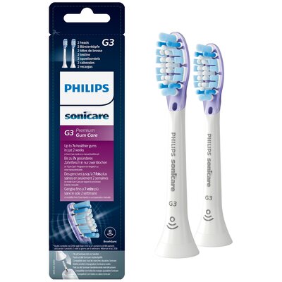 Końcówka szczoteczki PHILIPS Sonicare G3 Premium Gum Care HX9052/17 Biały (2 szt.) (Miękkie włosie)