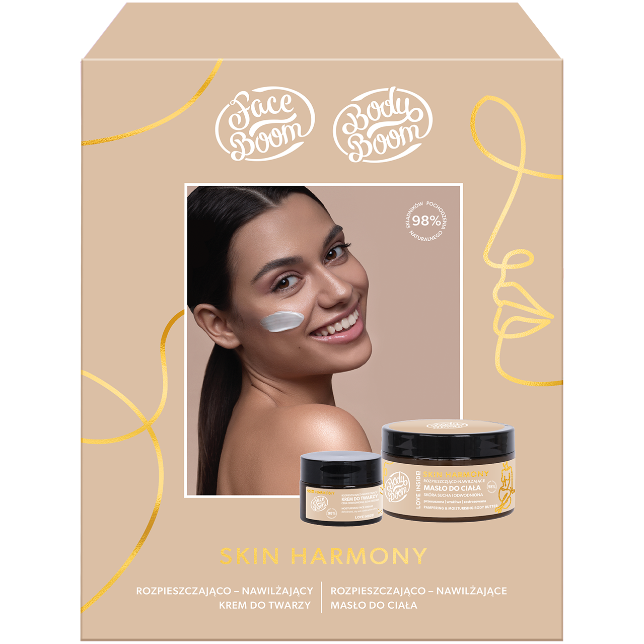 Faceboom Skin Harmony zestaw: krem do twarzy, 50 ml + masło do ciała, 250 ml