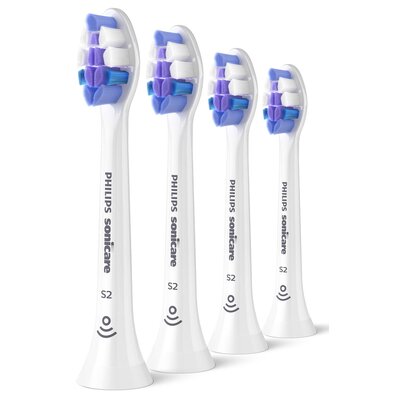 Oryginalne końcówki Philips Sonicare S2 HX6054/10 Bardzo miękkie włókna (4 szt. zapas na rok) (Nadwrażliwość zębów)
