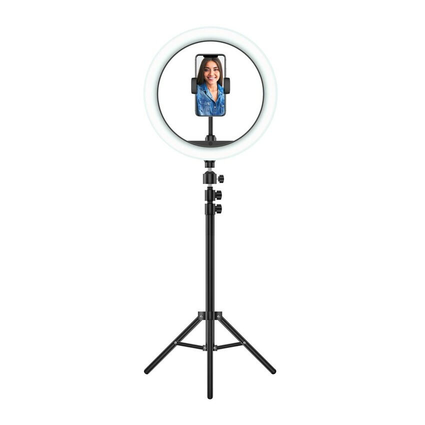XQISIT Selfie Ring Light 10" black - selfiering z uchwytem