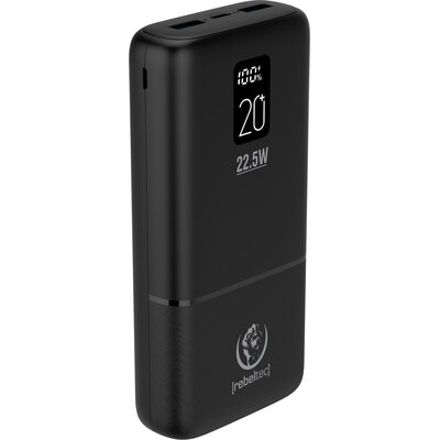 Powerbank REBELTEC P20 LCDPD 20000mAh 22.5W Czarny
