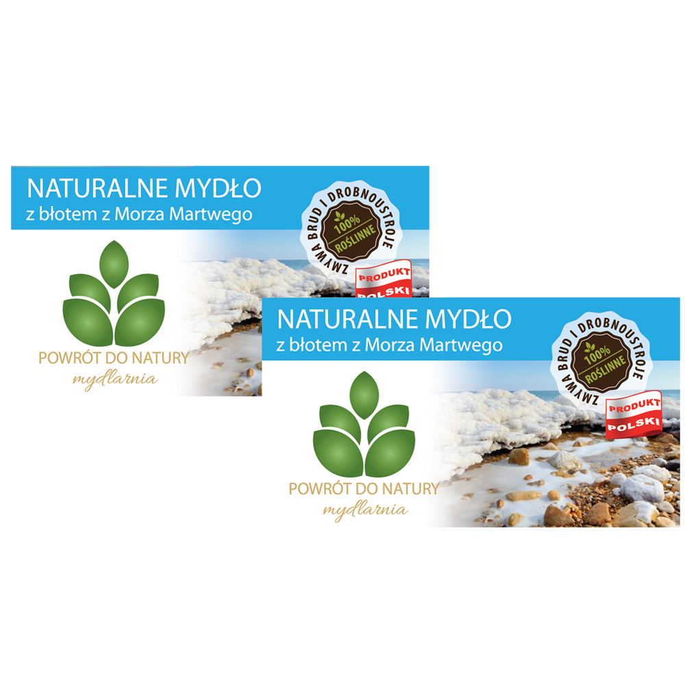 Powrót do natury 100% roślinne naturalne mydło z błotem z morza martwego, 2 szt.