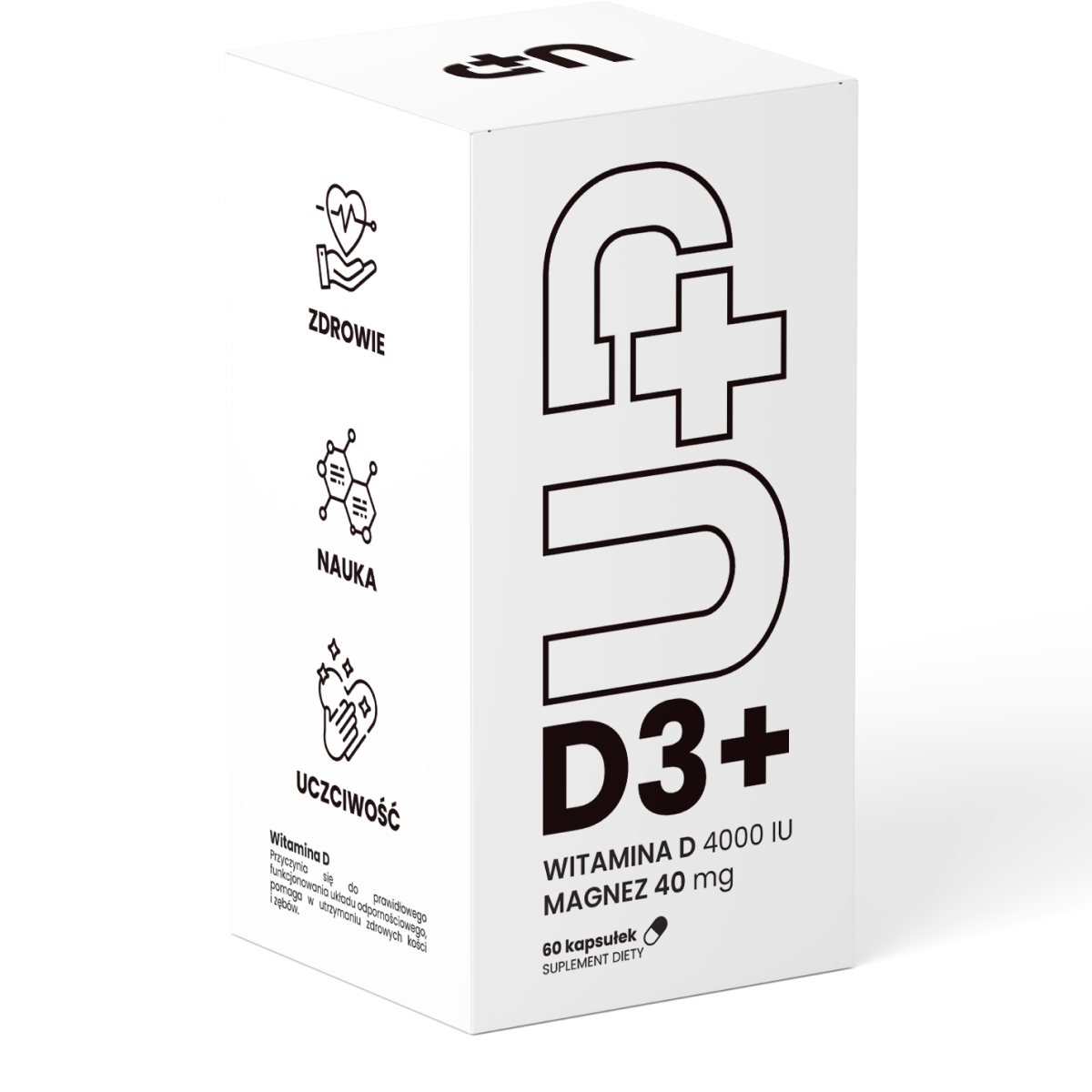 UP Health Pharma UP D3+ suplement diety UP D3+ Magnez + D3, 60 kaps./1 opak.