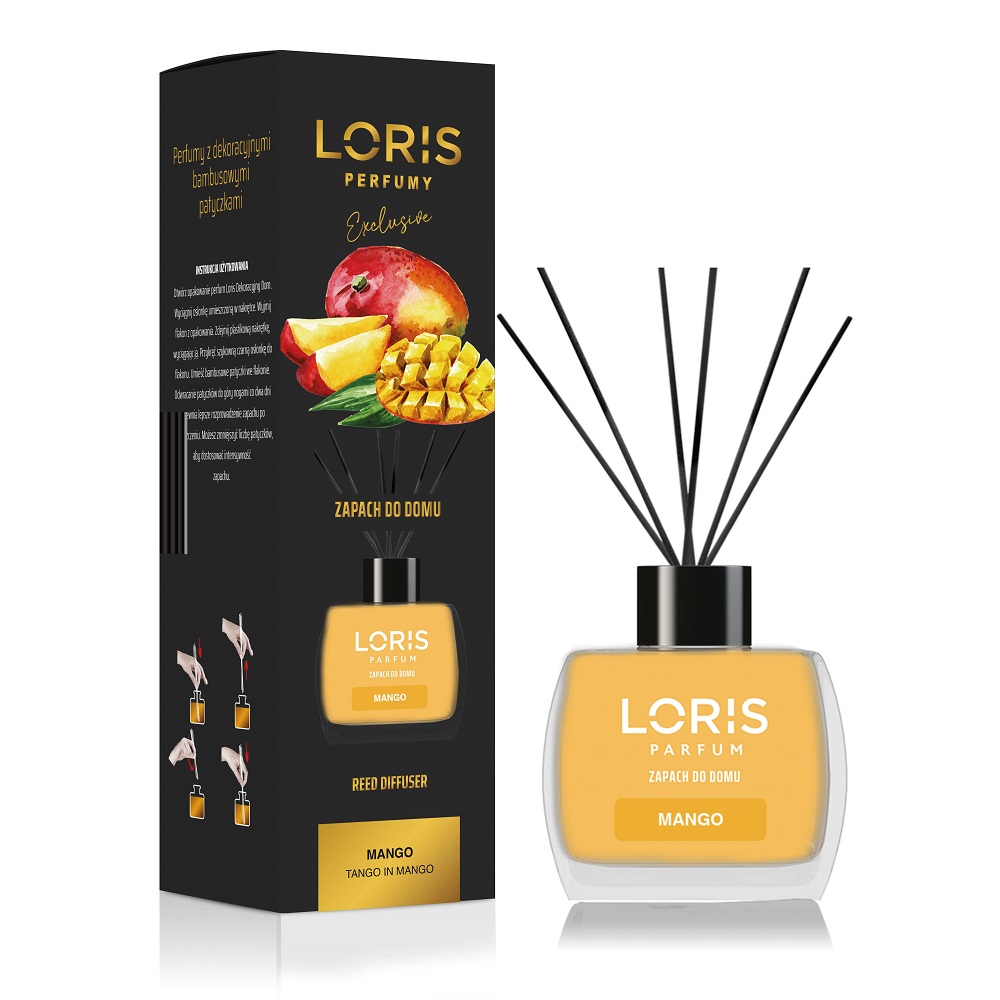 Loris dyfuzor zapachowy z patyczkami Mango, 120 ml