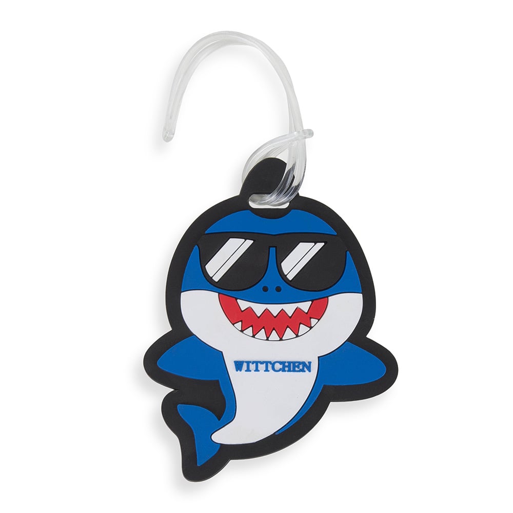 Identyfikator do bagażu z silikonu z grafiką niebieski