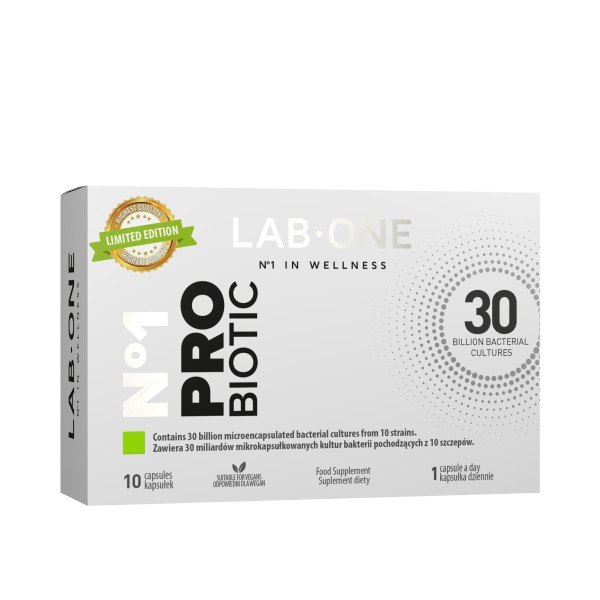 Lab One N°1 ProBiotic suplement diety wspomagający działanie mikroflory bakteryjnej jelit, 10 kaps./1 opak.