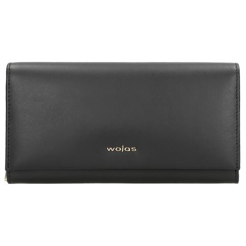Wojas Czarny Portfel Damski Premium Z Gładkiej Skóry Licowej