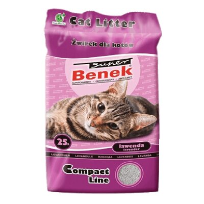 Żwirek dla kota SUPER BENEK Compact Lawenda 25 L