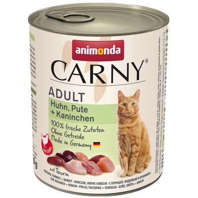 Karma dla kota ANIMONDA Carny Kurczak z indykiem i królikiem 400 g