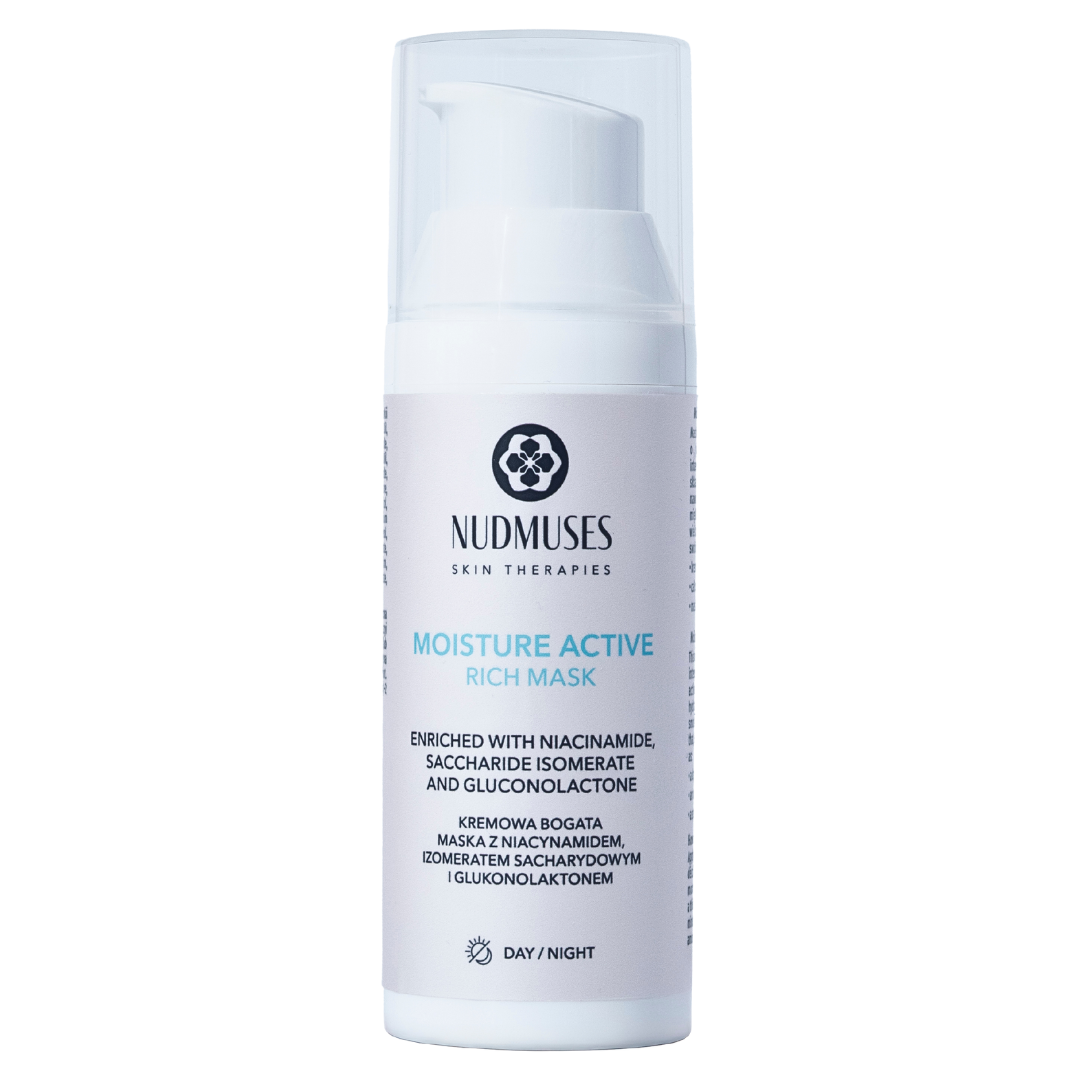 Nudmuses Moisture Active Rich Mask kremowa maska wzbogacona w niacynamid i pentawitynę, 50 ml
