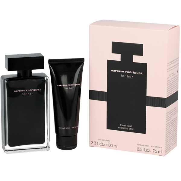 Narciso Rodriguez For Her zestaw: woda toaletowa damska, 100 ml + balsam do ciała, 75 ml