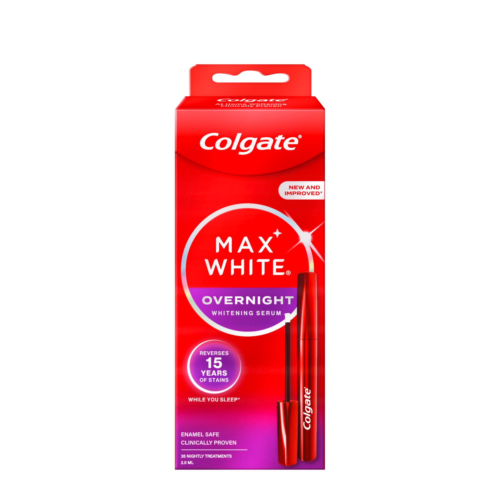 Colgate Max White Overnight Teeth Whitening Pen wybielający aplikator na noc do zębów 35 zabiegów, 2,5 ml