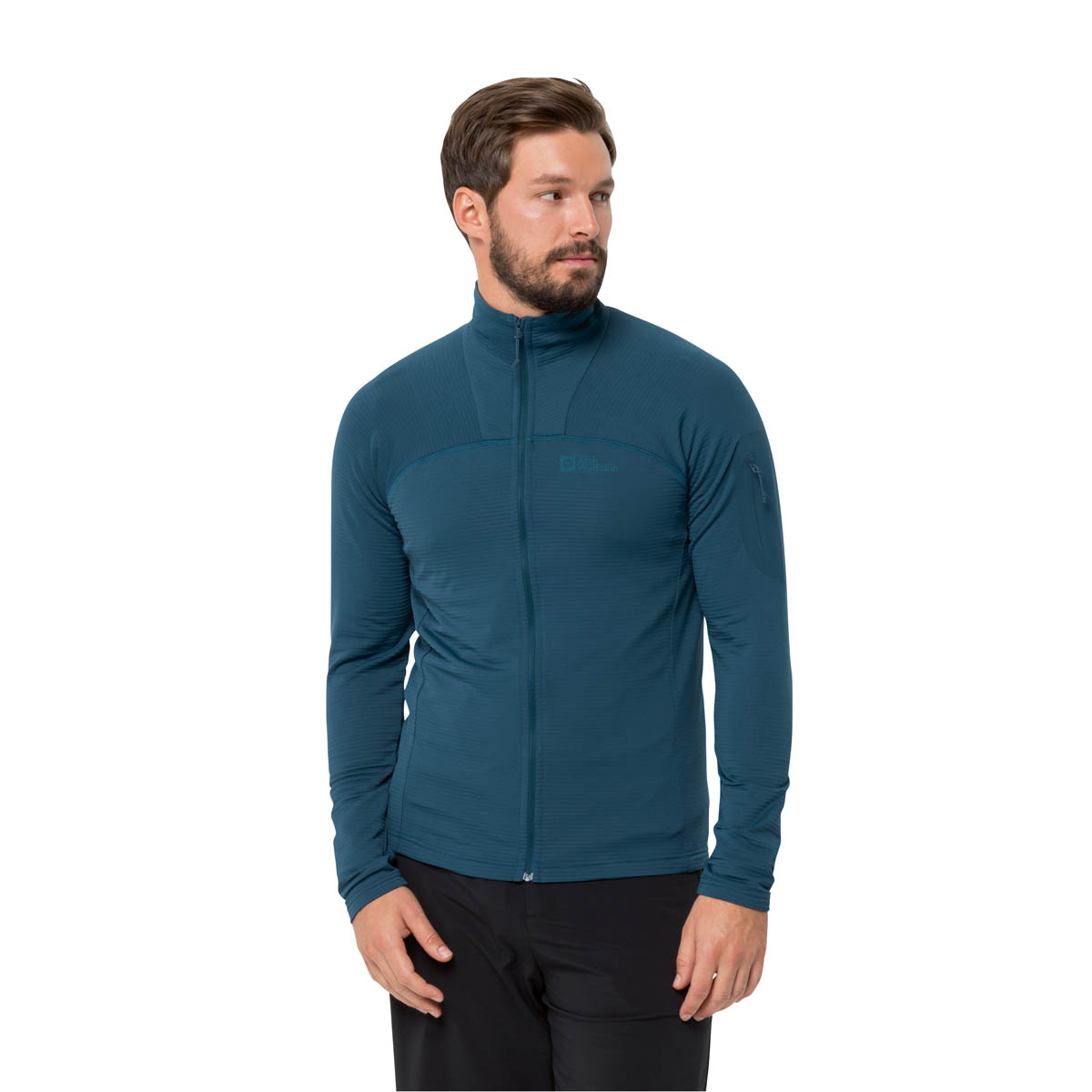 Męska bluza polarowa Jack Wolfskin PRELIGHT FZ M dark sea - L