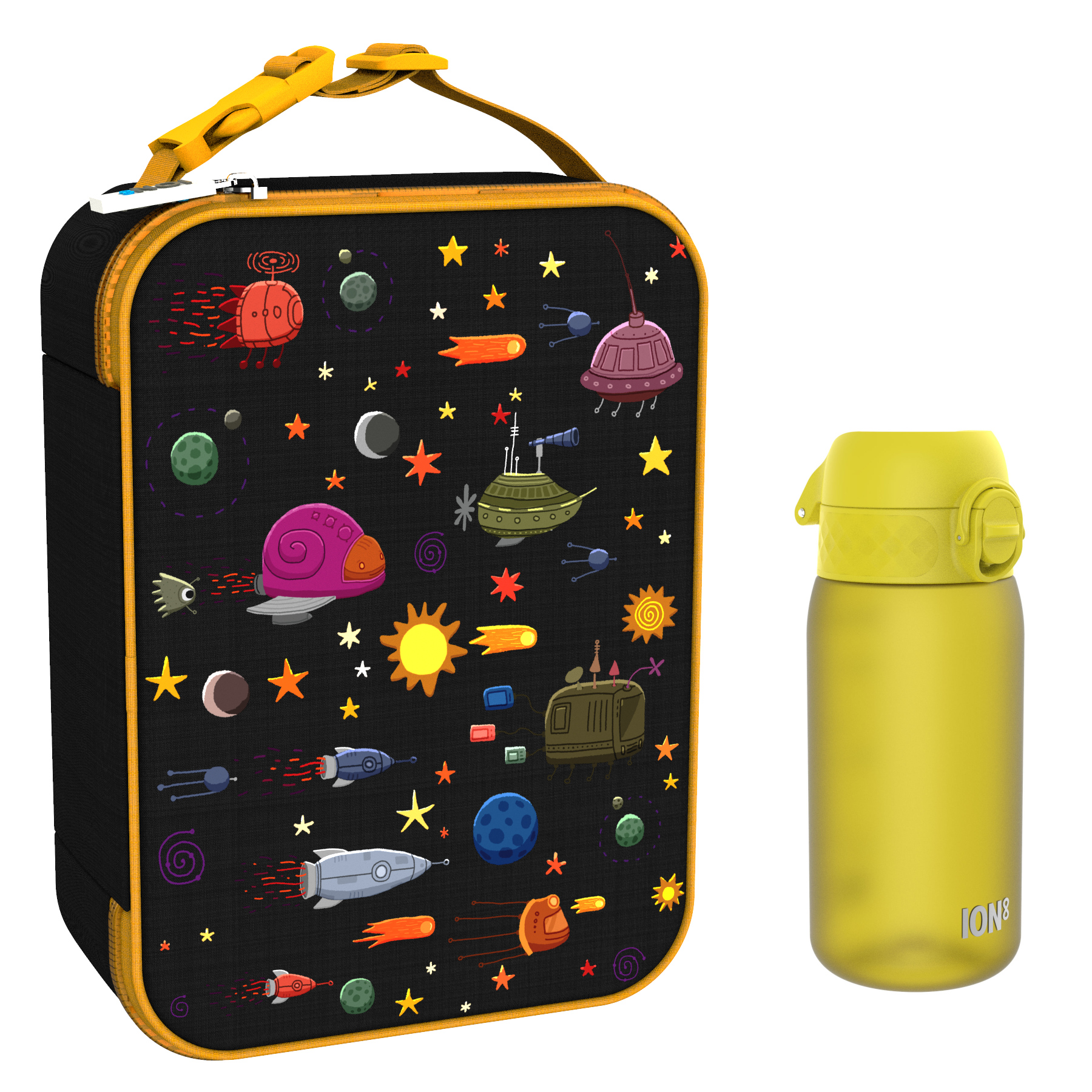 Ion8 zestaw: lunchbag Planety, 1 szt. + bidon na wodę, poj. 0,4 l, 1 szt.