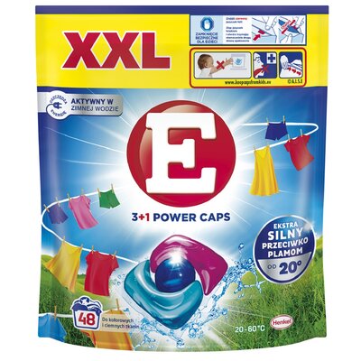 Kapsułki do prania E 3+1 Power Caps Color - 48 szt.