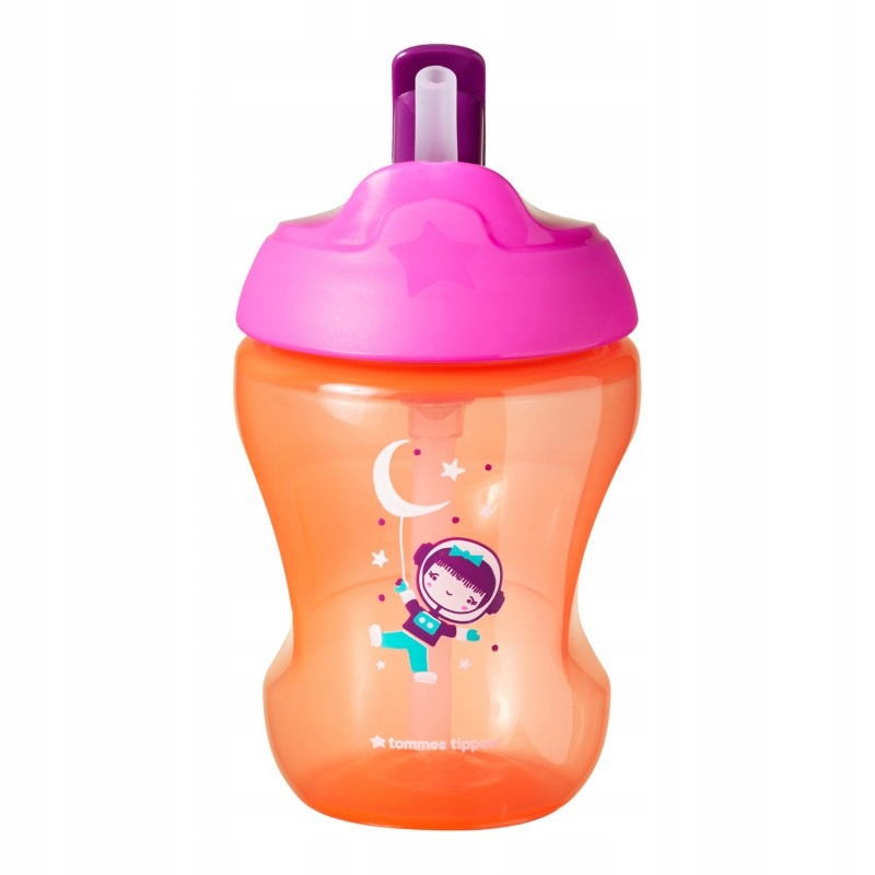 Tommee Tippee Straw Cup kubek niekapek ze słomką 7m+ Girl, 230 ml